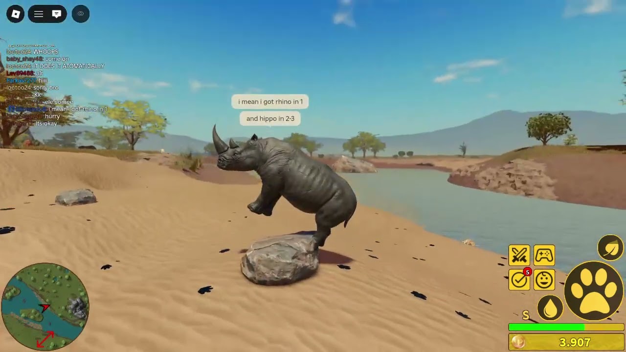 (ROBLOX Savannah Life) kosing as rhino with my friend.