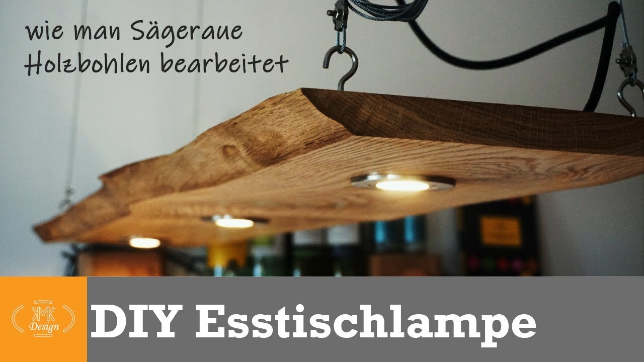 DIY Designer Lampe // Esstischlampe aus massiver Eiche selber machen