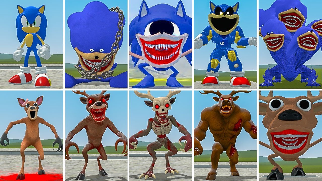 EVOLUTION ALL NEW SONIC HYDRA FAMILY VS ALL CURSED DDEER TAPES ? in Garrysmod!,...