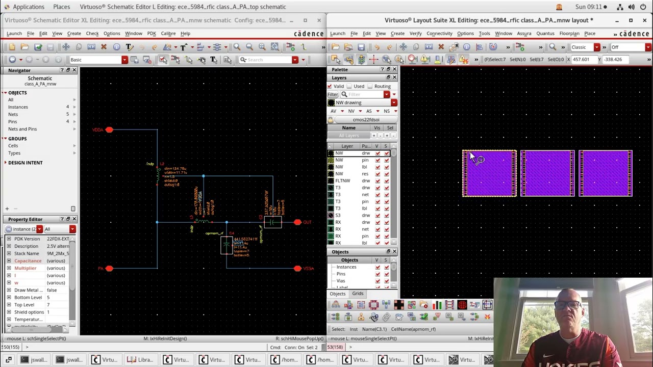 RFIC Layout - Class A PA - Matching Network Layout Generation with Layout XL