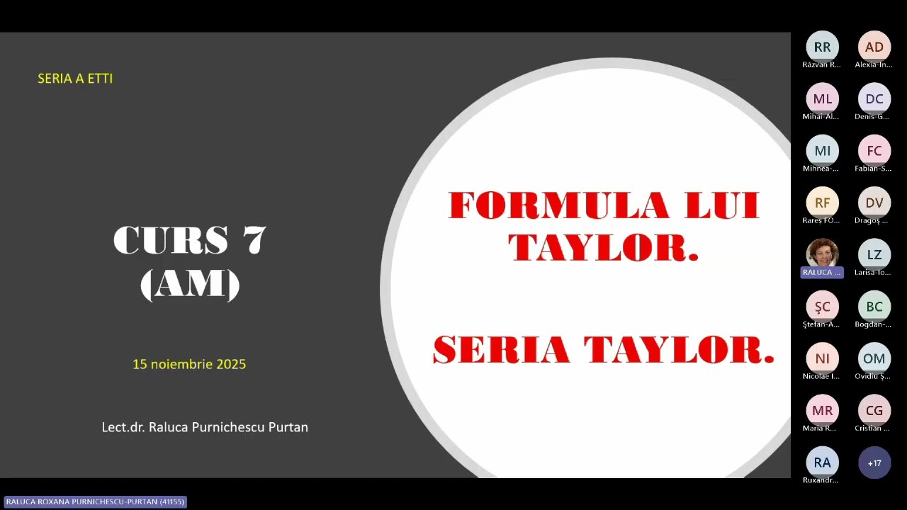 Curs 7 AM FormulaTaylor, seria Taylor