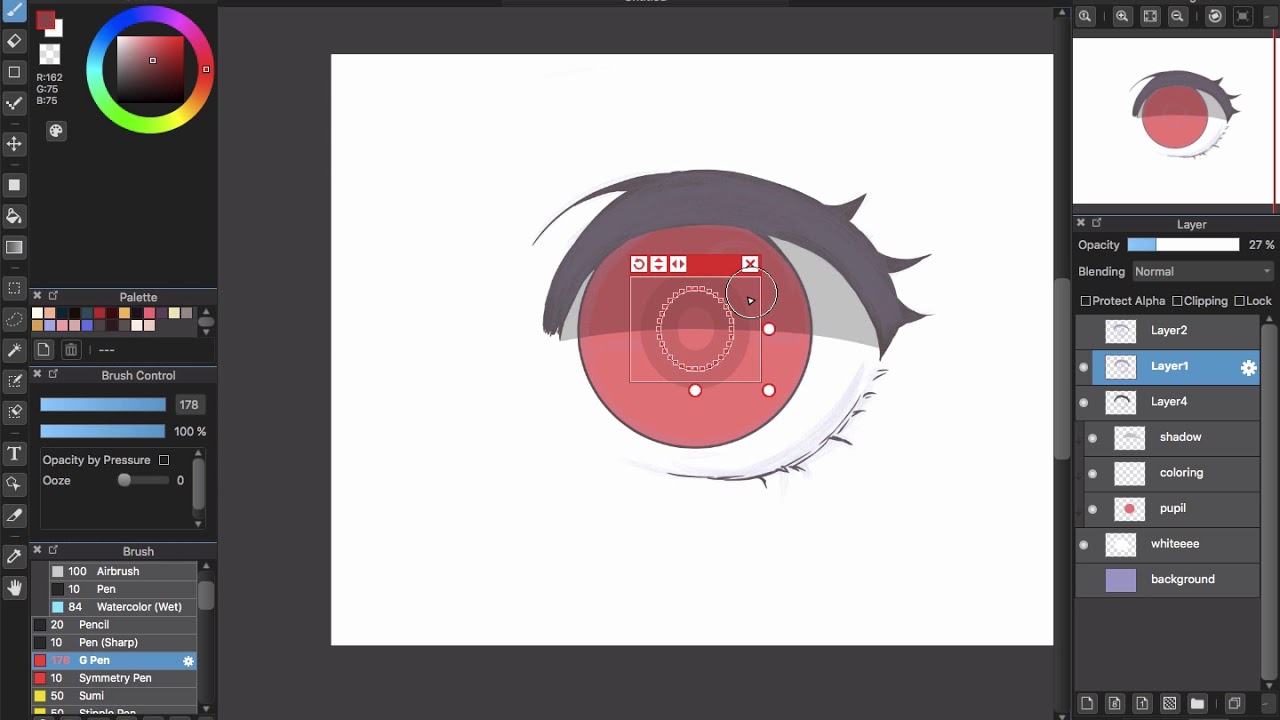[Medibang Paint Pro desktop version how to] Eye color tutorial - Part 1