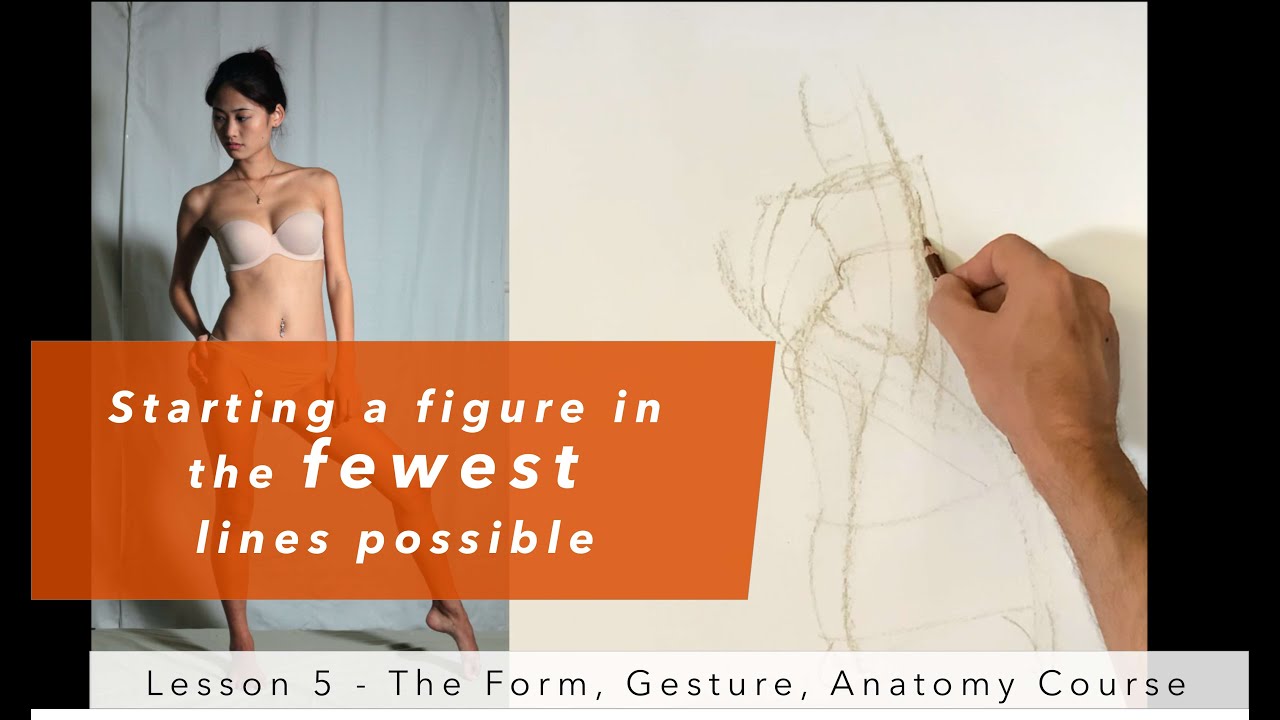 Start a figure drawing in the fewest possible marks - Lesson 5 of Form, Gesture, Anatomy