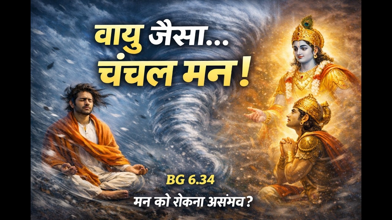 मन की वास्तविक स्थिति  || Bhagavad Gita Chapter 6.34 |  ध्यान योग