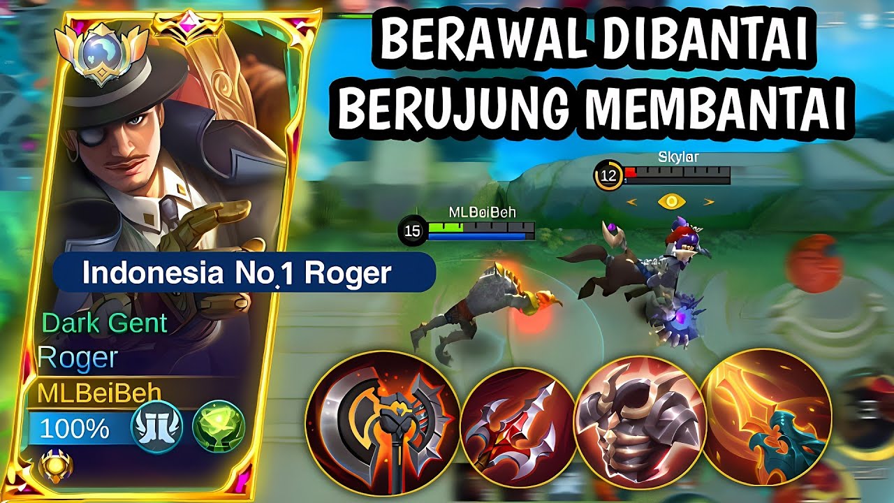 22 KILL‼️SET BUILD EMBLEM ROGER  EXP LANE TERBARU | MLBB