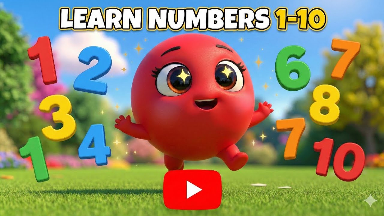 Learn Numbers 1 to 10 with Cute Friends! 🌟 Ball, Apples, Stars & More | Fun Counting Song for Kids