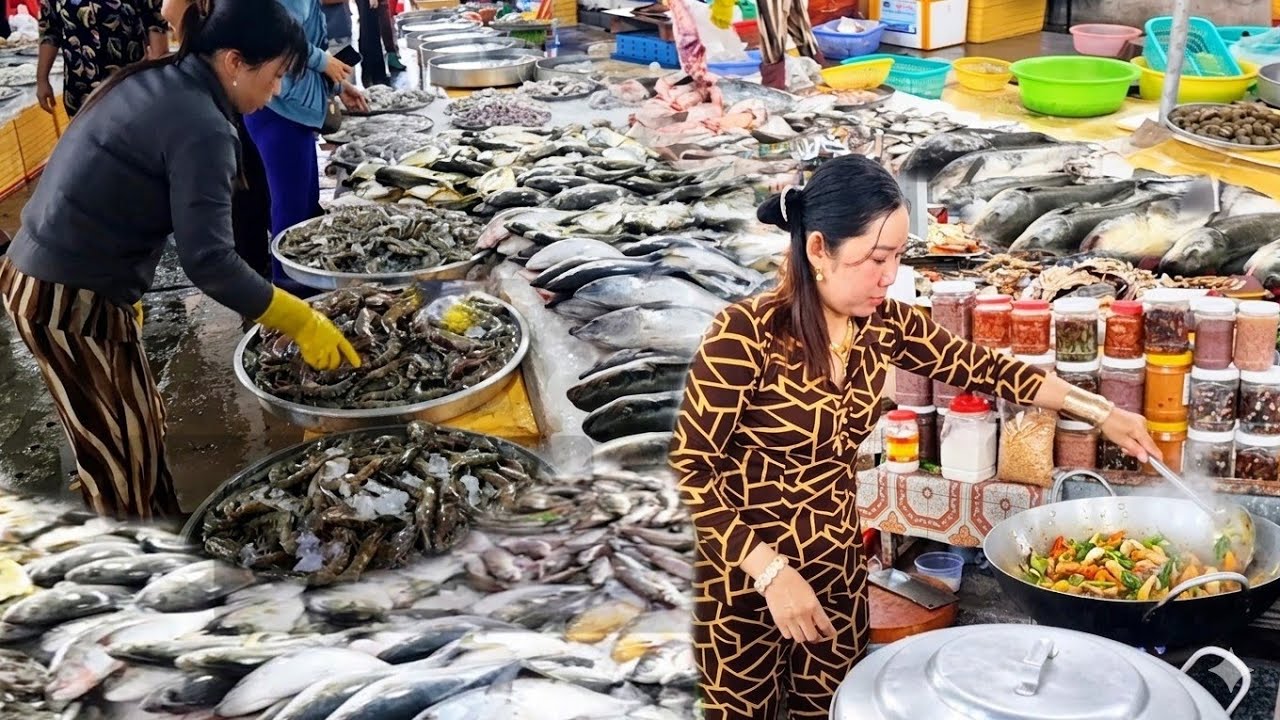 Chợ Ba Hòn – Mực Tươi, Cá Mối Vừa Lên Cực Ngon!  Nhiều em Gái Xinh Bán Vui Vẻ.