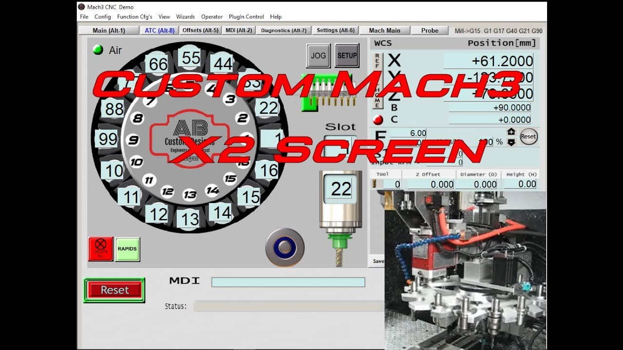 16 Tool ATC X2 Freak Mach3 Screen Set