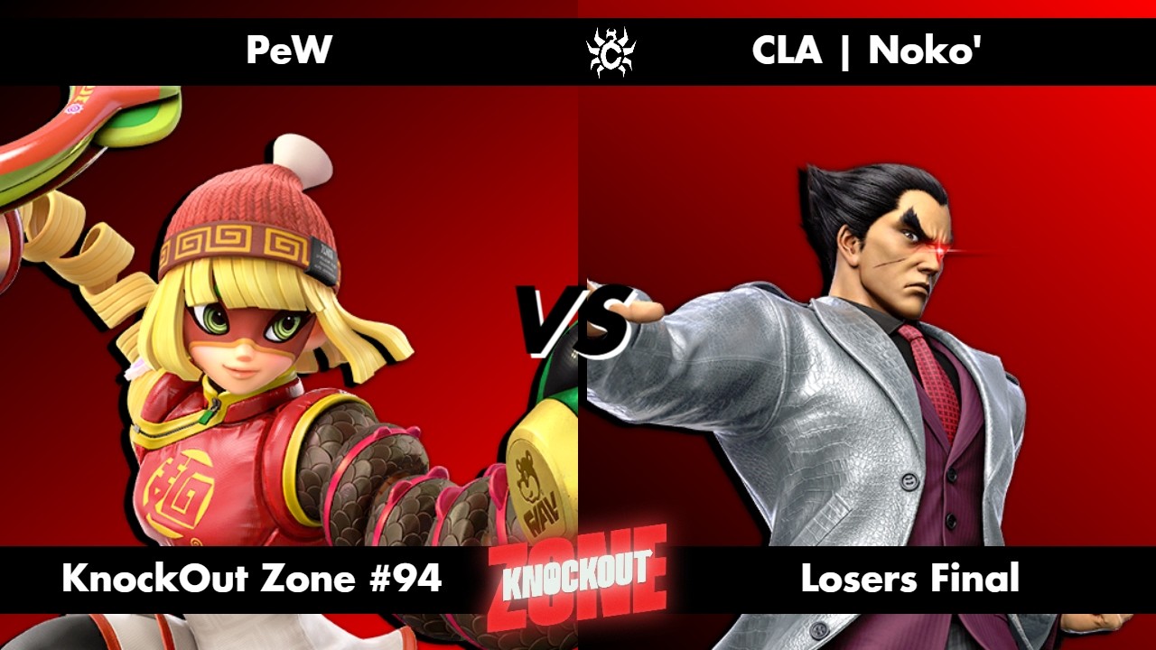 KnockOut Zone #94 - SSBU Losers Final - PeW (Min Min) vs Noko' (Kazuya)