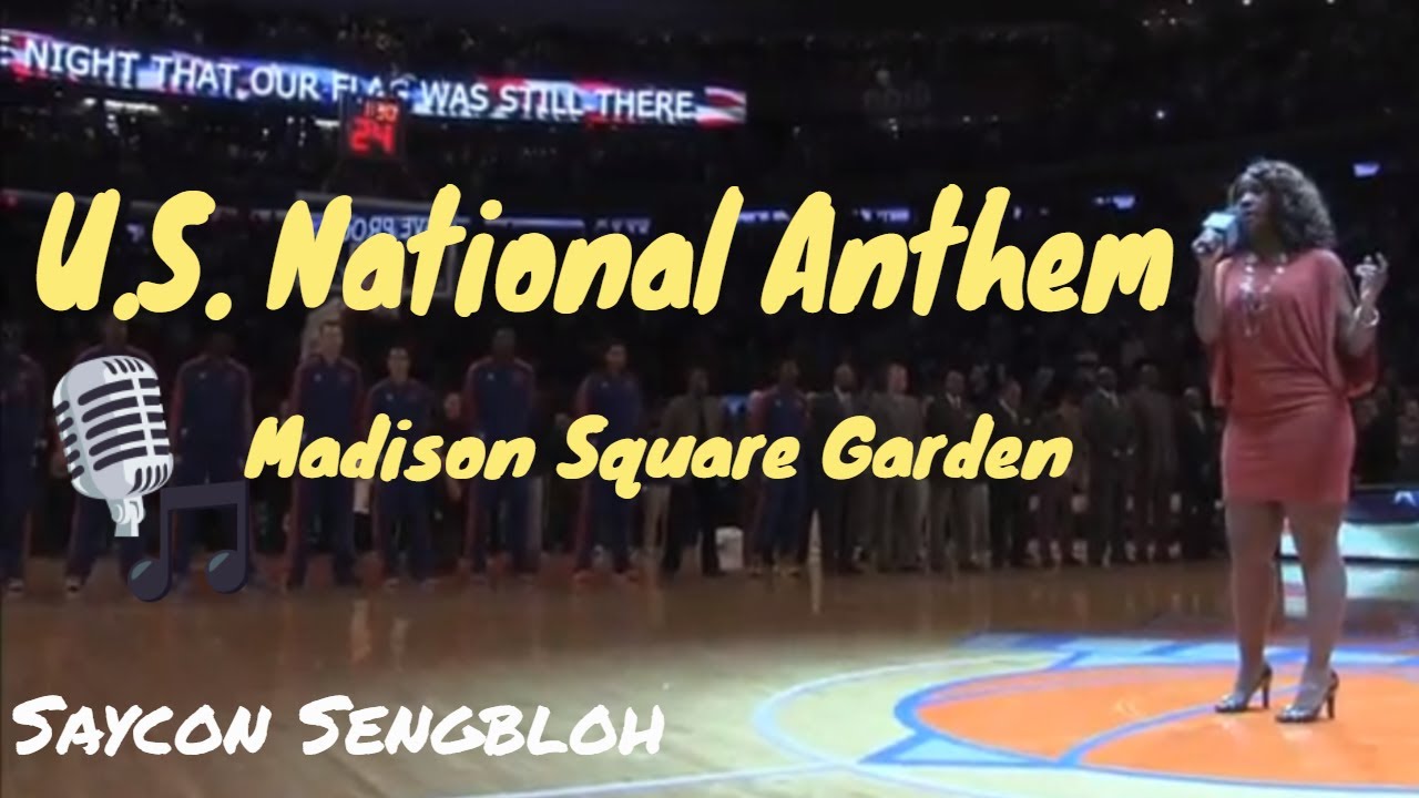 Saycon Sengbloh sings US National Anthem at Madison Square Garden