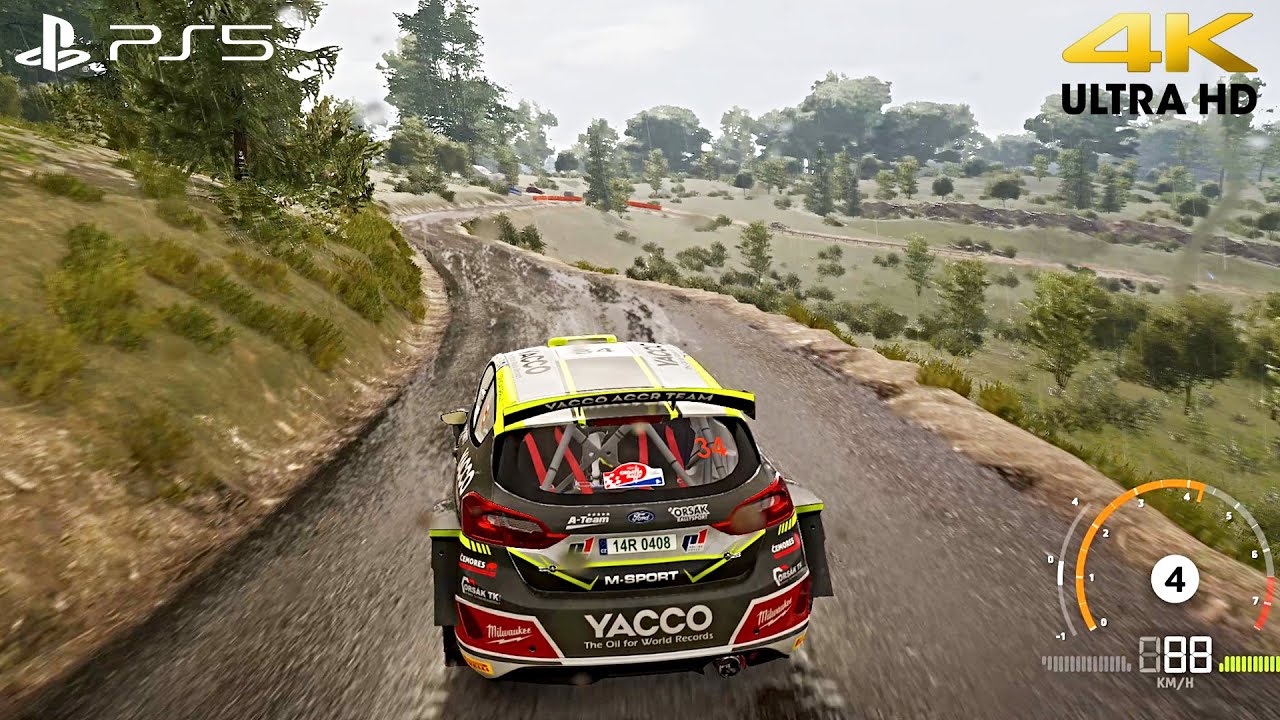 WRC Generations - Stormy Rain Weather Long Race Gameplay (PS5 4k/60FPS)