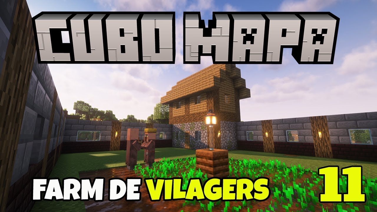 A MELHOR FARM DE VILAGERS DO MINECRAFT [ CUBO MAPA ] EP 11