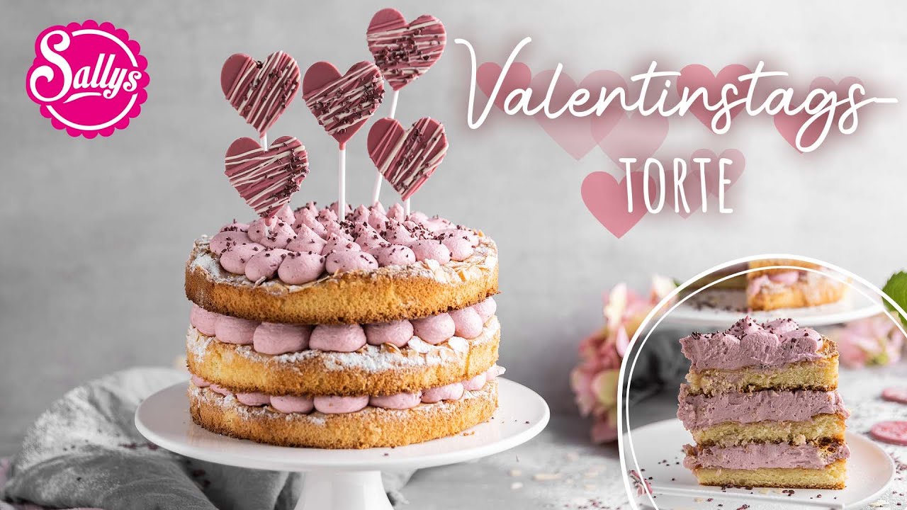 Valentinstagstorte / Herz Naked Cake / Sallys Welt