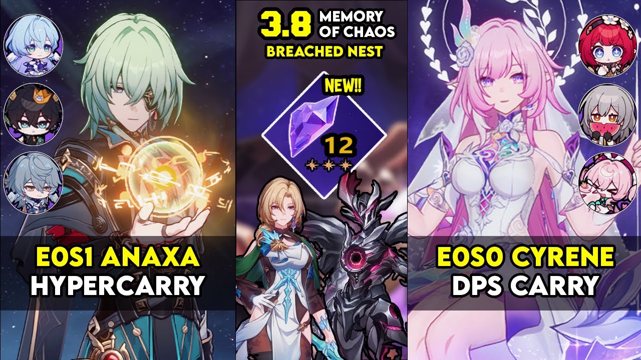 Memory of Chaos 12 FULL CLEAR | E0S1 Anaxa & E0S0 Cyrene Team Showcase | Honkai: Star Rail MOC 12