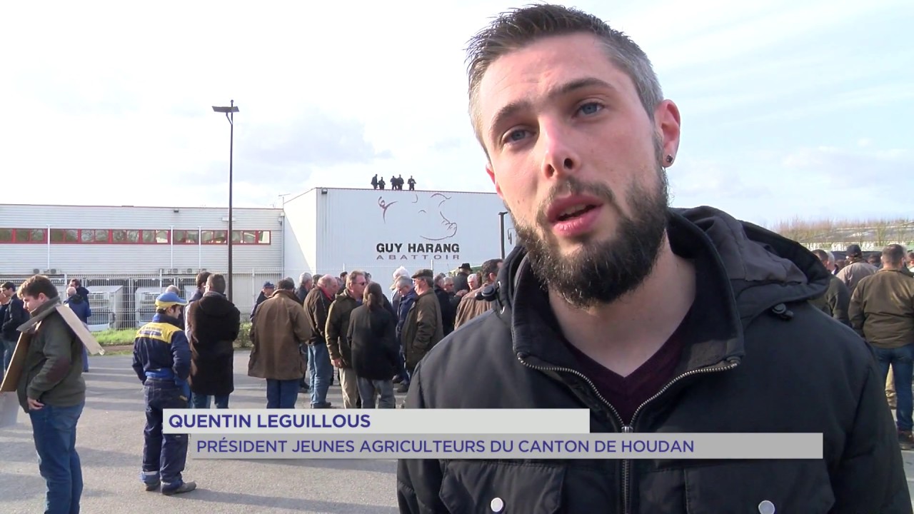 Houdan : double rassemblement devant l'abattoir