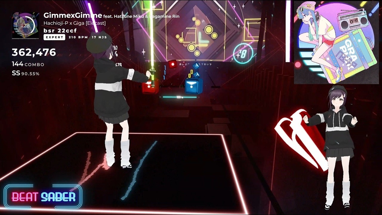 [BEAT SABER] Gimme×Gimme 八王子P × Giga - feat. 初音ミク・鏡音リン