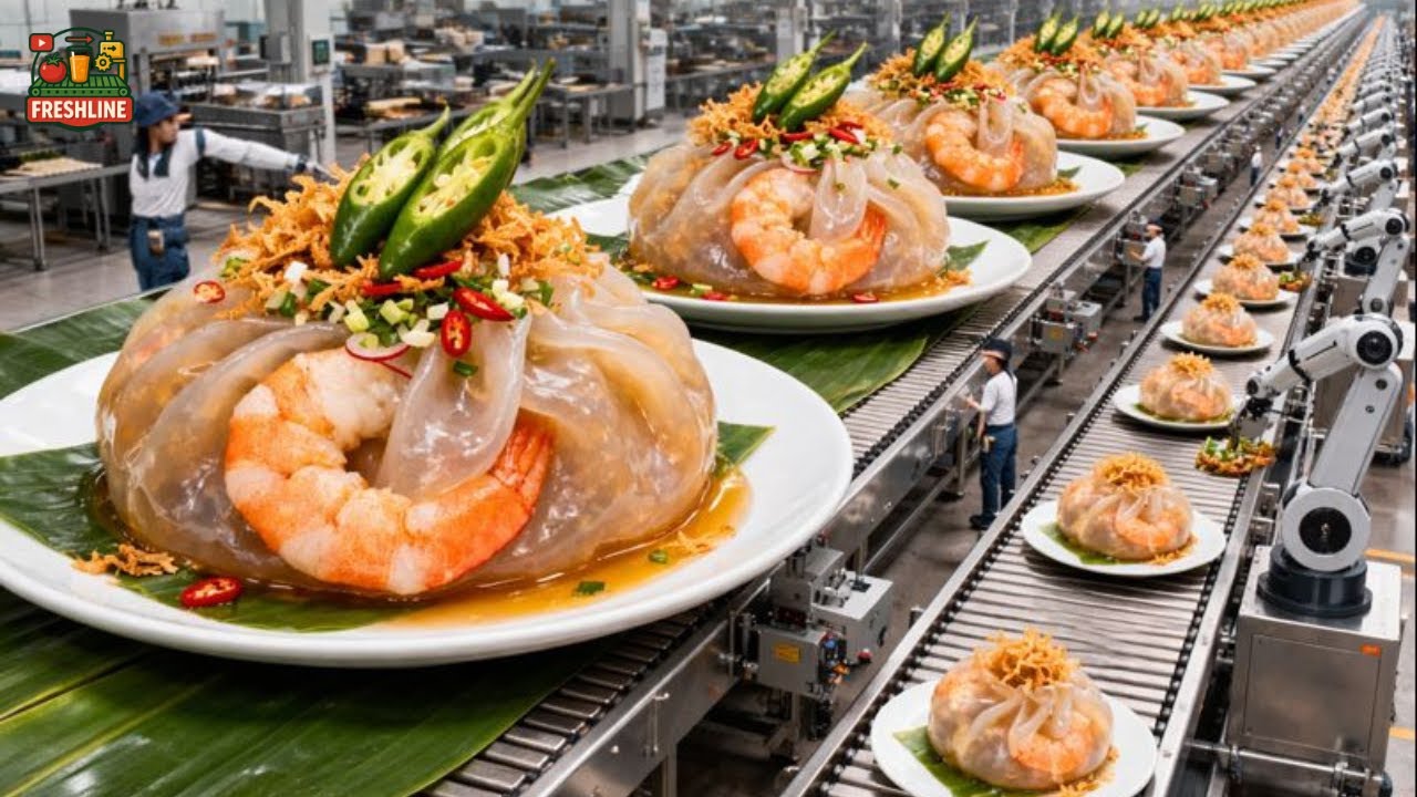 HOW B&aacute;nh Bột Lọc Is Mass Produced Inside a Vietnamese Tapioca Dumplings Factory  Full Process