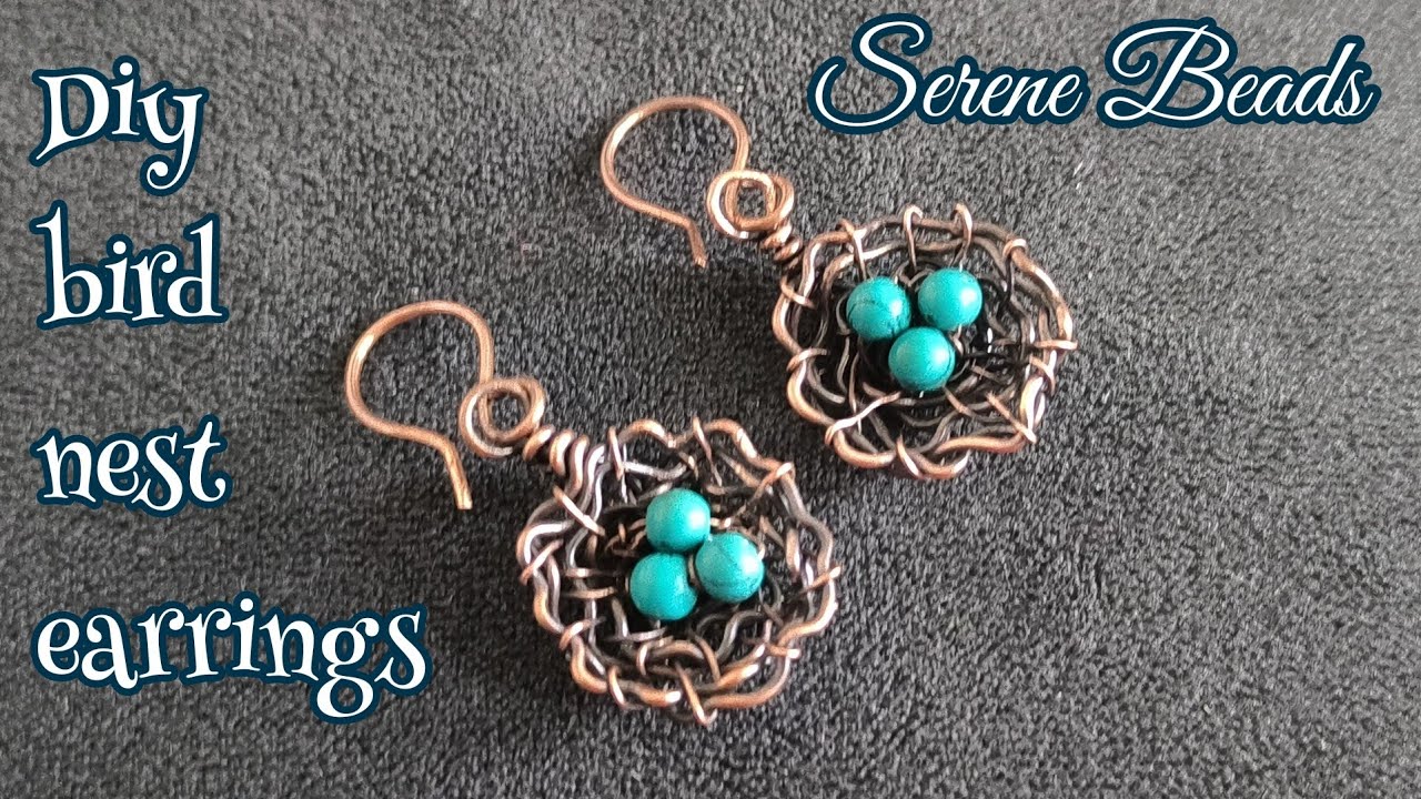 Diy wire nest earrings | Wire wrapped bird nest | How to make wire wrapped nest 