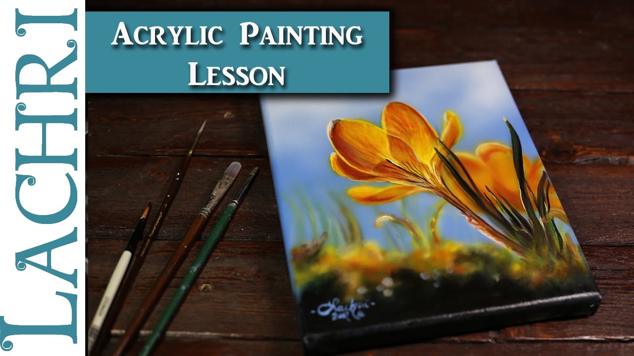 Painting a yellow flower in Acrylics - Tips and Techniques w/ Lachri
