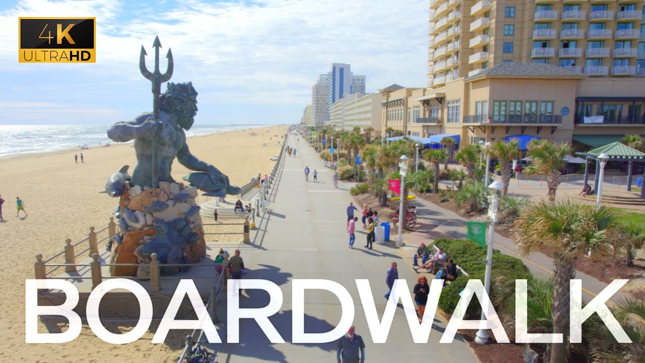 Boardwalk in Virginia Beach | 4k Drone Tour