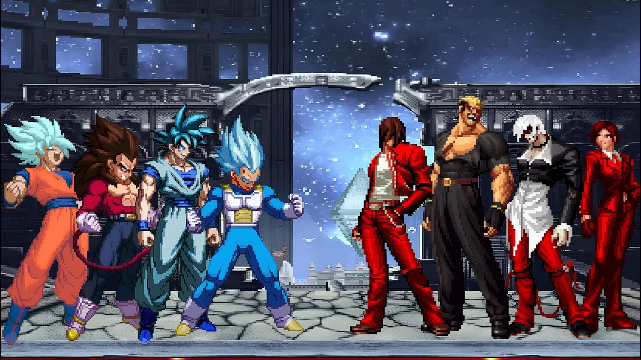 Goku and Vegeta Team vs KOF Blood Flames Team