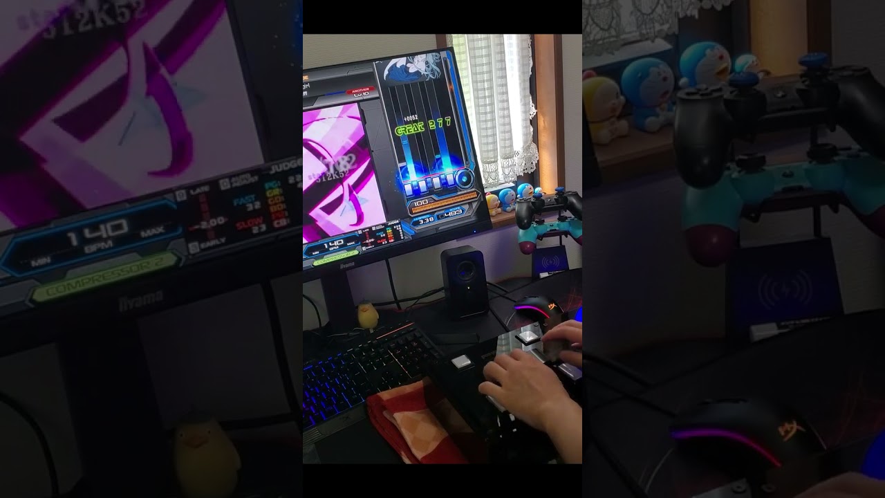 DAOコン　ボタンにゴム板を挟み静音化後の音