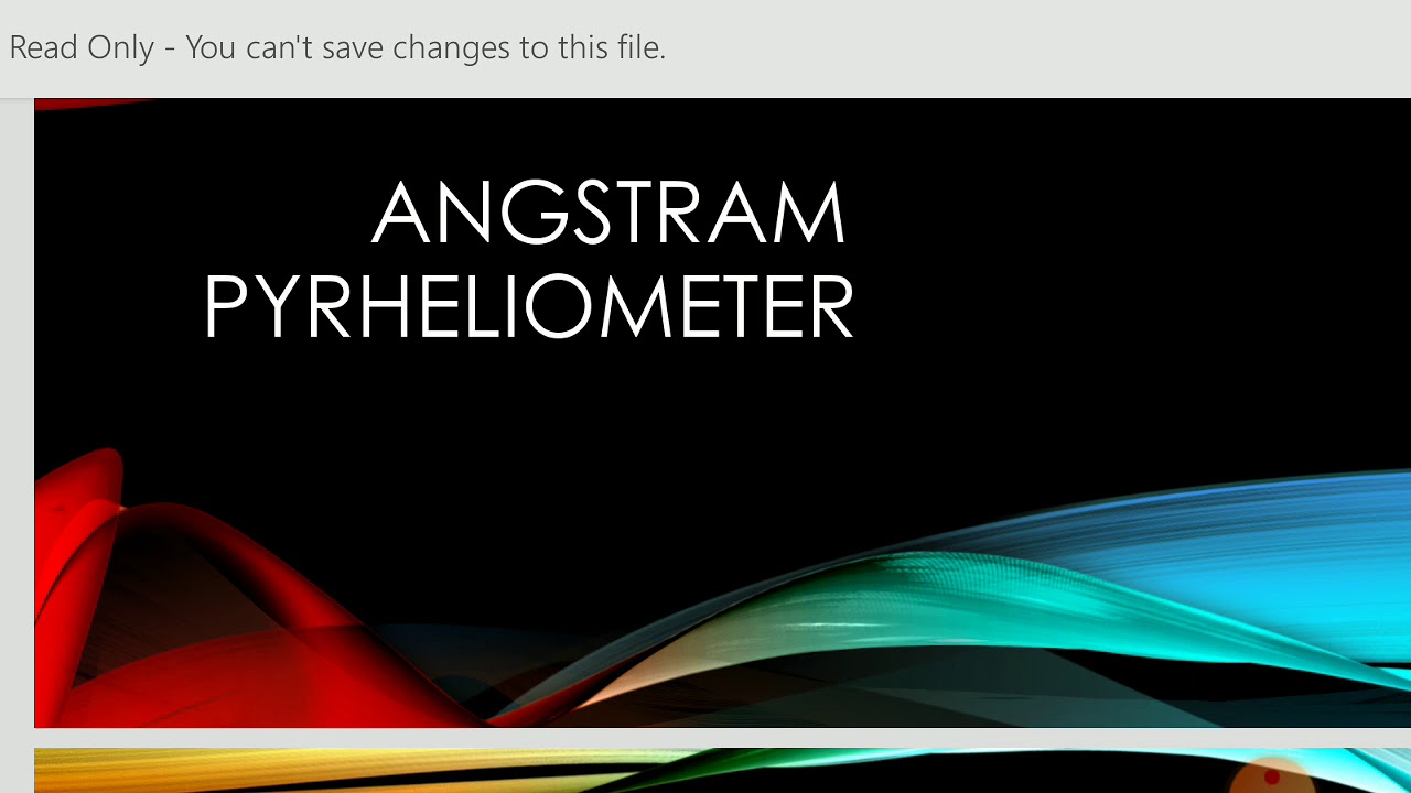 Angstram Pyrheliometer