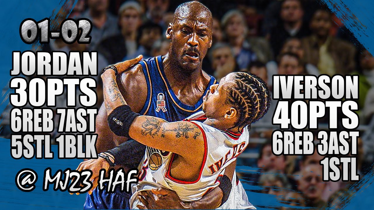 Michael Jordan vs Allen Iverson Highlights (2001.11.28) - 70pts Total! MJ Shows Who's Boss!