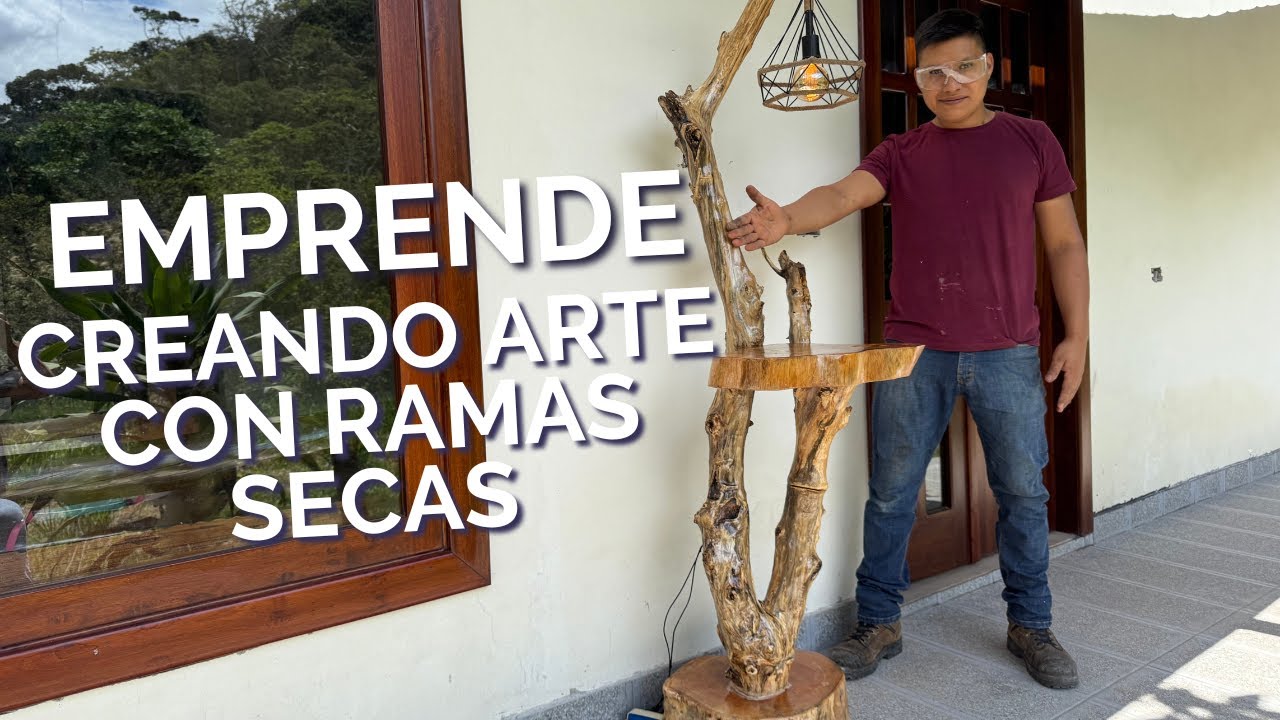 Como fabricar una lampara rustica artesanal con rama seca