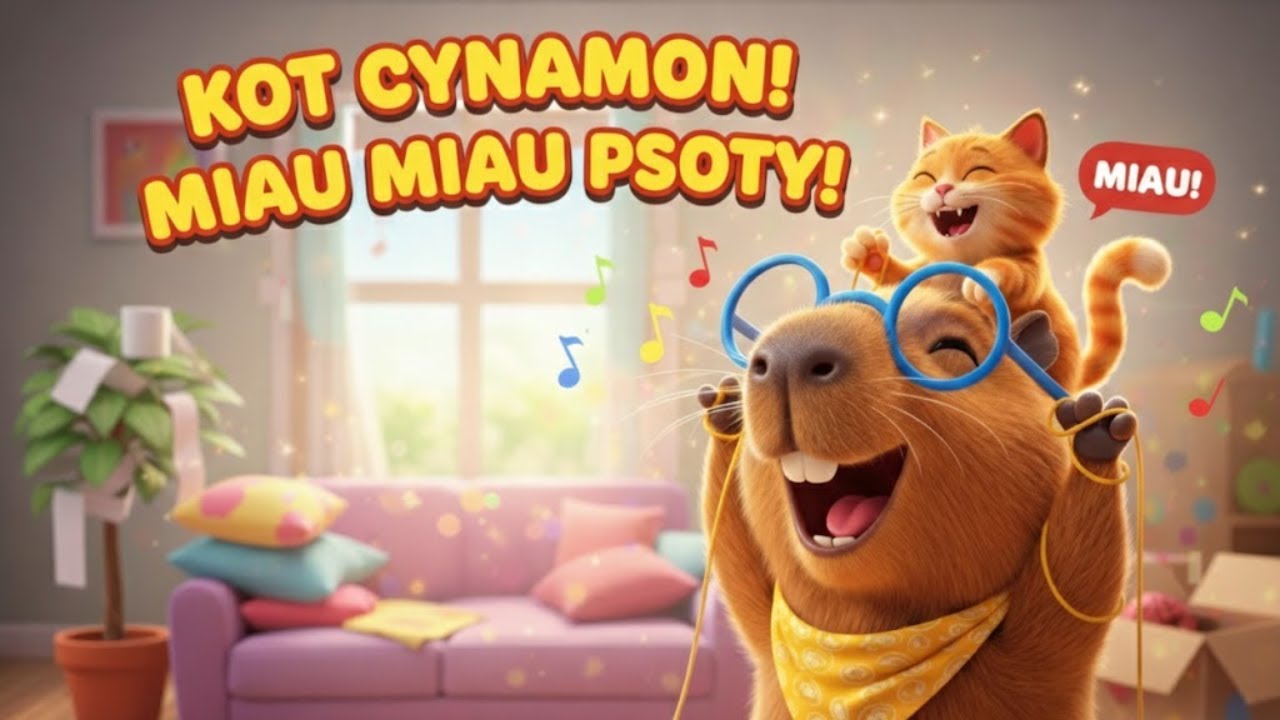 🐱🎶 Kot Cynamon! Miau Miau Psoty! 🎶 - Kapibartek