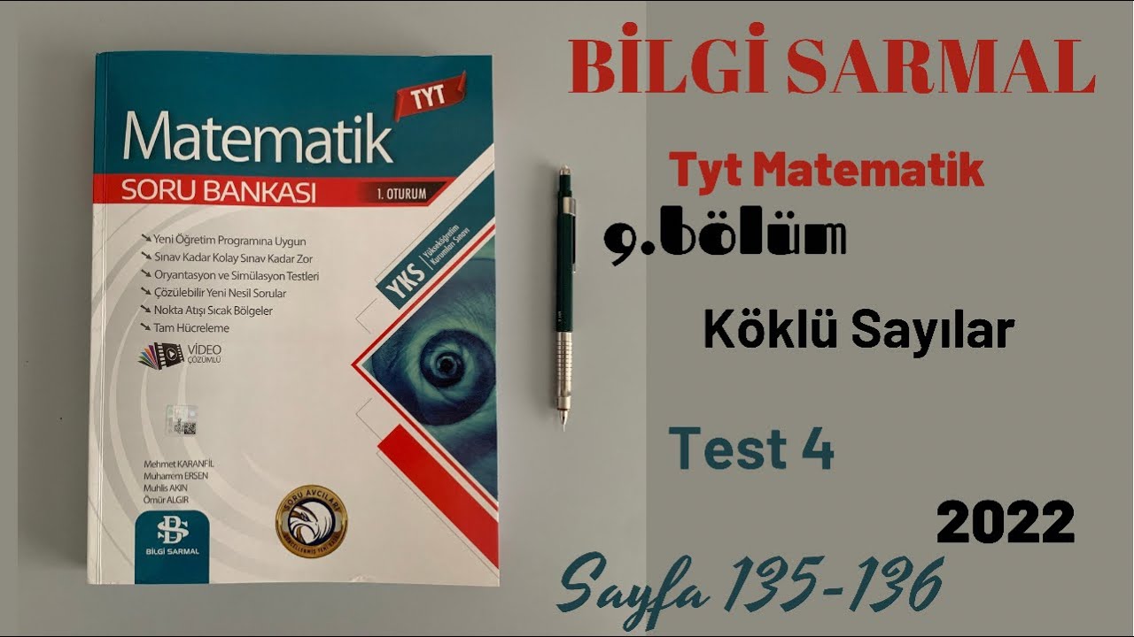 BİLGİ SARMAL Tyt Matematik 9.bölüm Köklü Sayılar Test 4 sayfa 135 136✏️