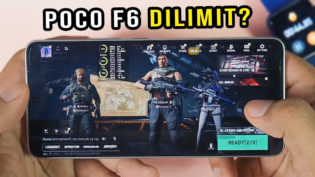POCO F6 Siksa Test Game Delta Force 1 Jam Lebih Sampai Panas & Di Limit ? Gameplay Gaming