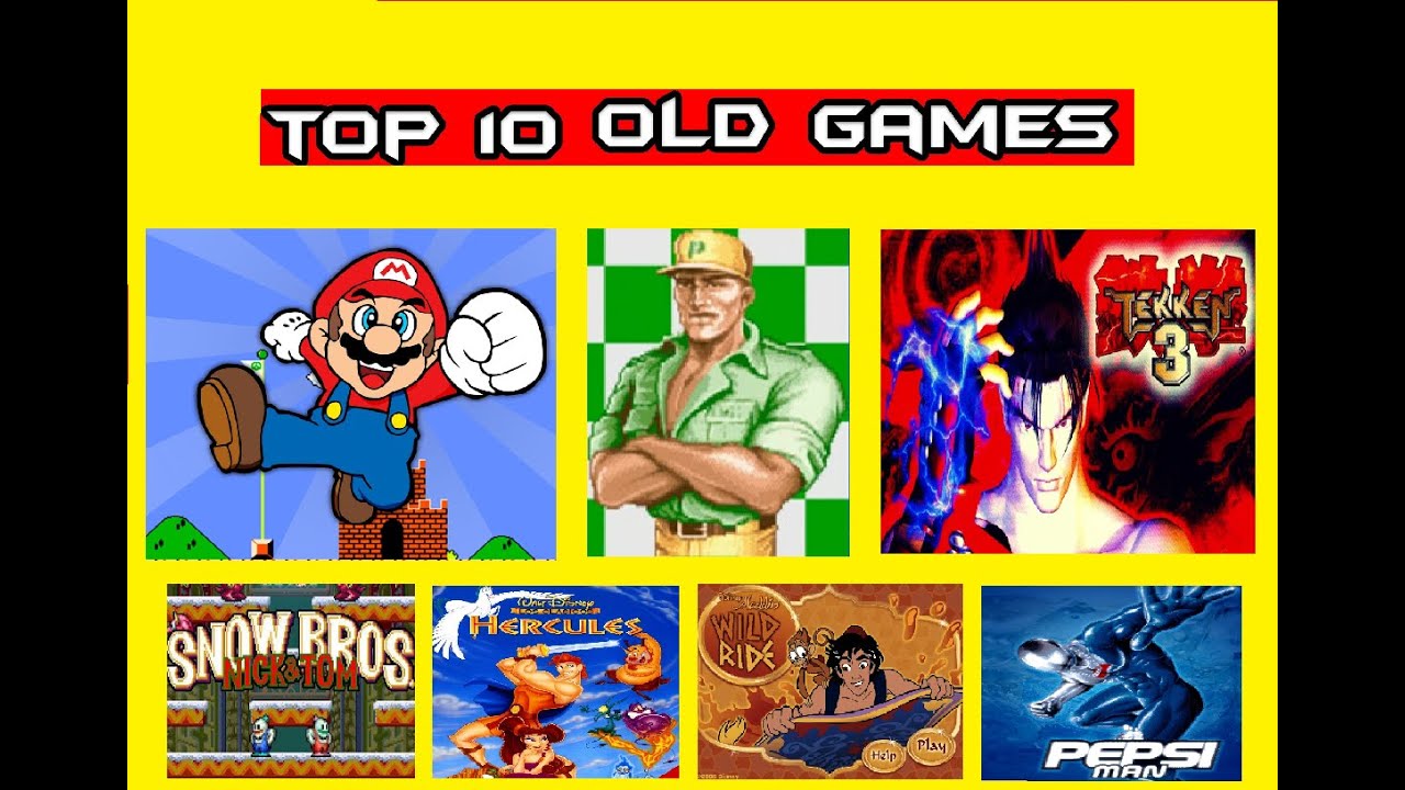 Top 10 old games from 1980 to 1997 Games Name in Description
