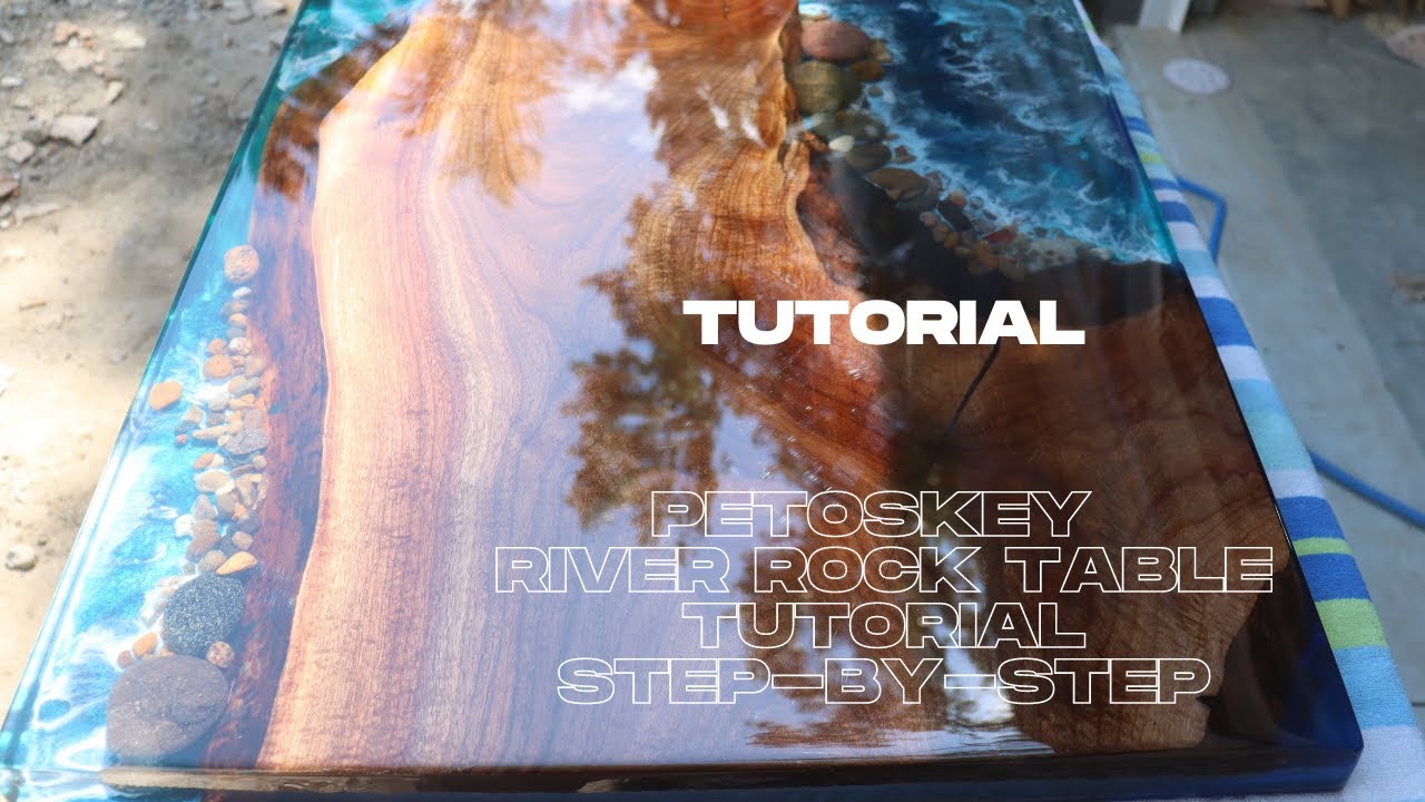 Petoskey Resin River Rock Table FULL TUTORIAL!!!