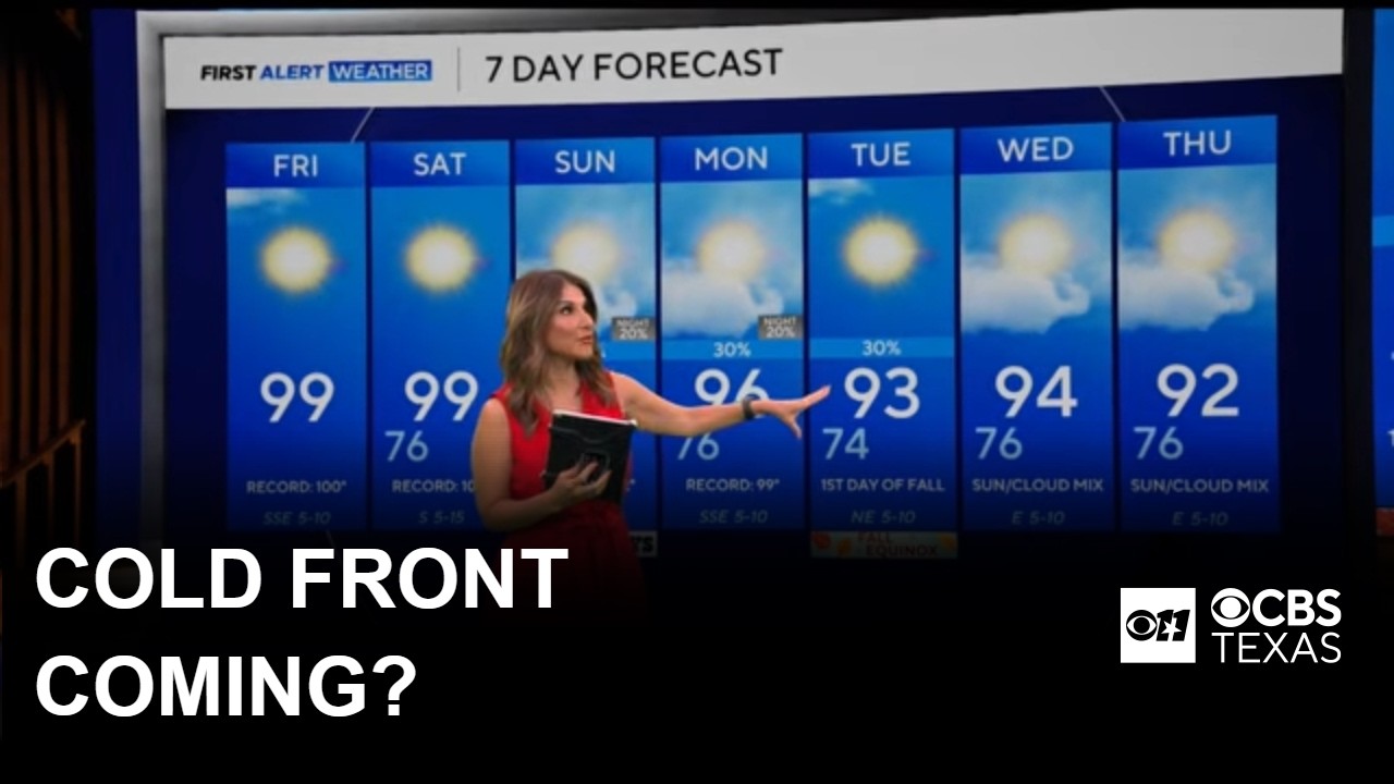 Cold front on the way to North Texas to bring slightly lower temps, chance of rain by next week