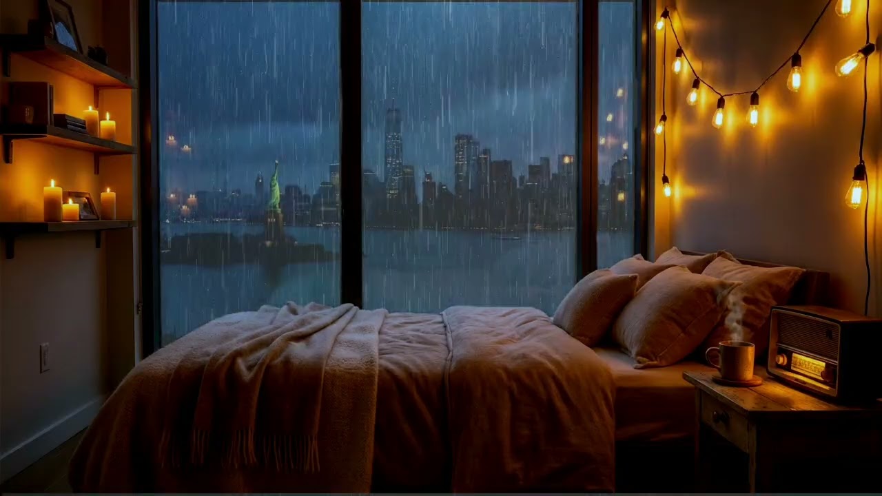 Rain Sounds for Sleep from an Open Window | Peaceful Rain for Anxiety Relief