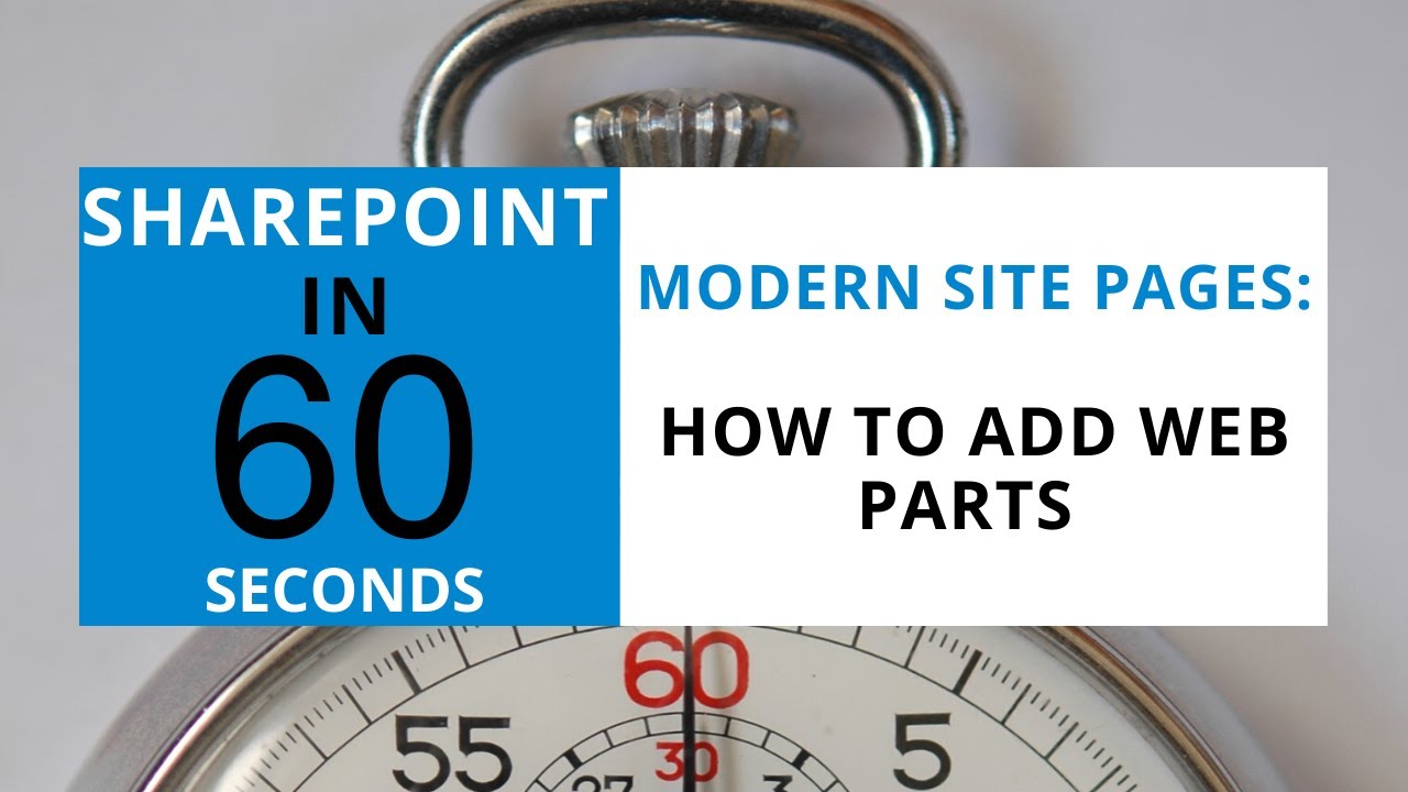 How To Add A Web Part To A SharePoint Modern Site Page