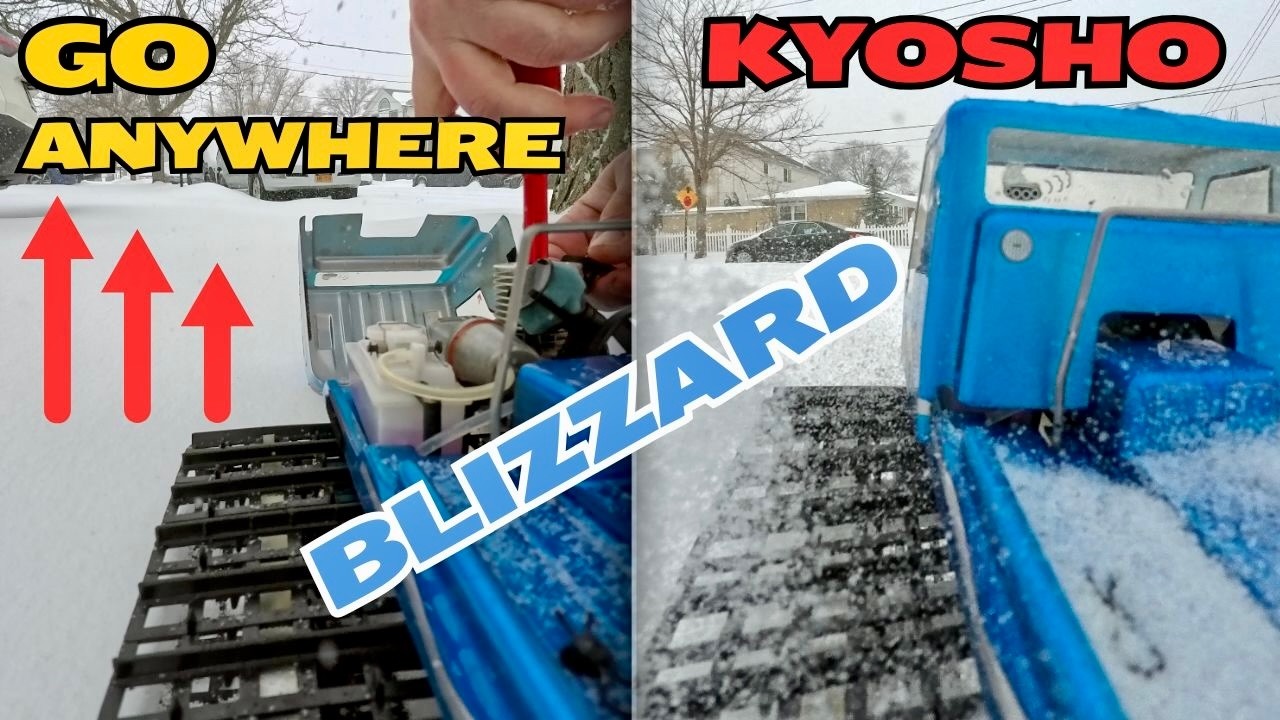 Kyosho Nitro Blizzard Runs in Crazy Storm - 2 Speed Shifting and Flings Snow OH YEA!
