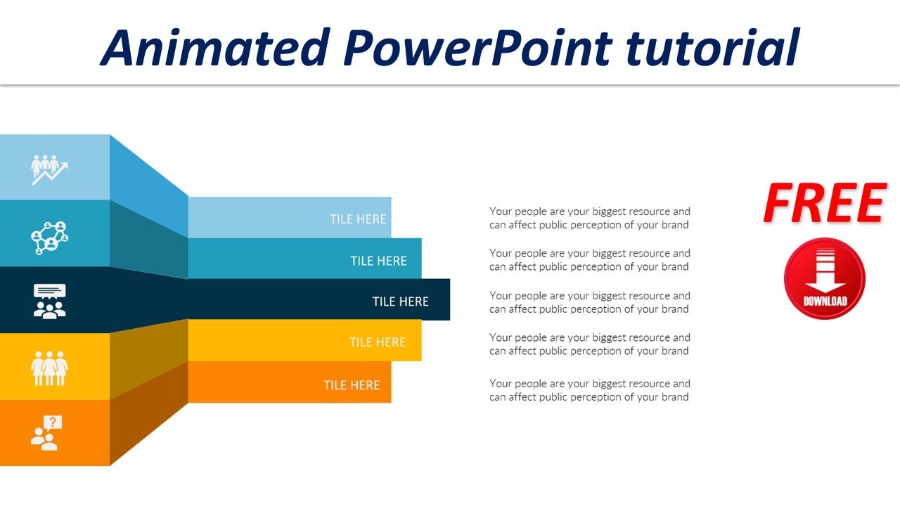03- 5 Steps infographic PowerPoint I PowerPoint animation tutorial I How to create PowerPoint?