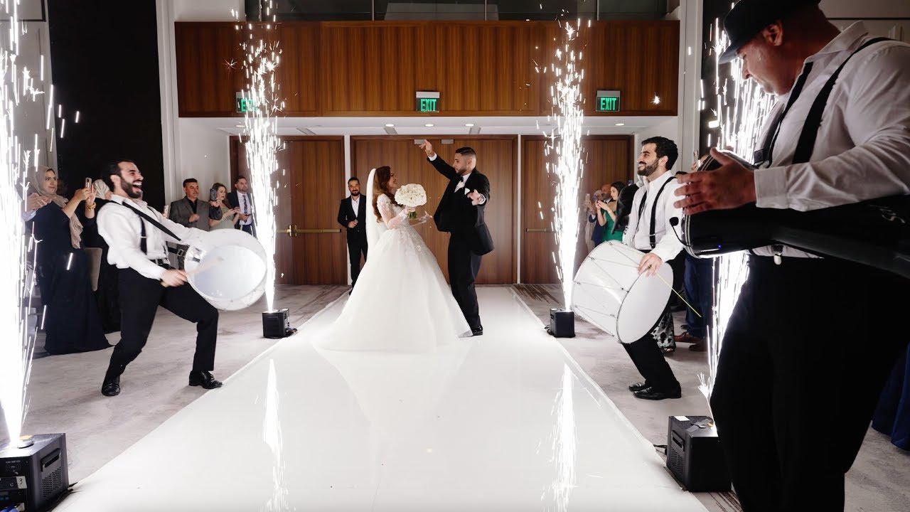 Arab Wedding Entrance with Bride and Groom - Zaffe Drums!