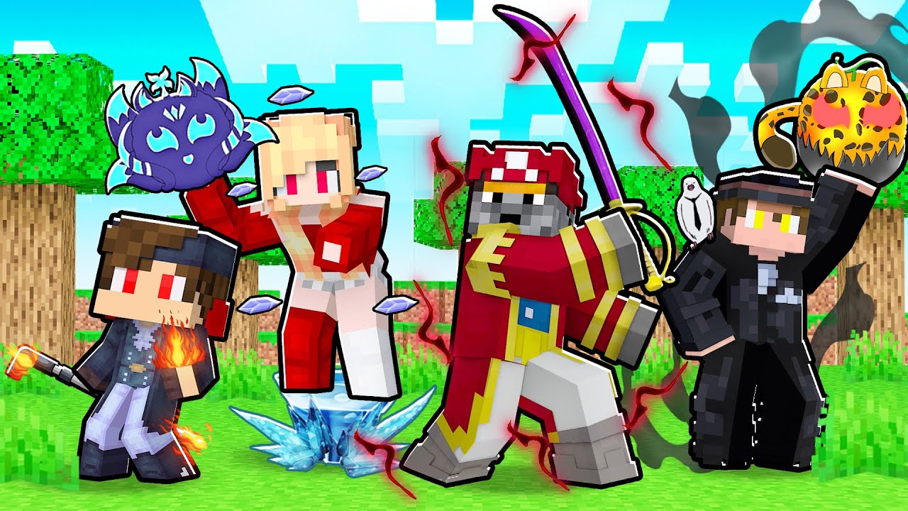 4 AMIGOS vs NOVO MOD de ONE PIECE com NOVAS FRUTAS e RAÇAS no MINECRAFT