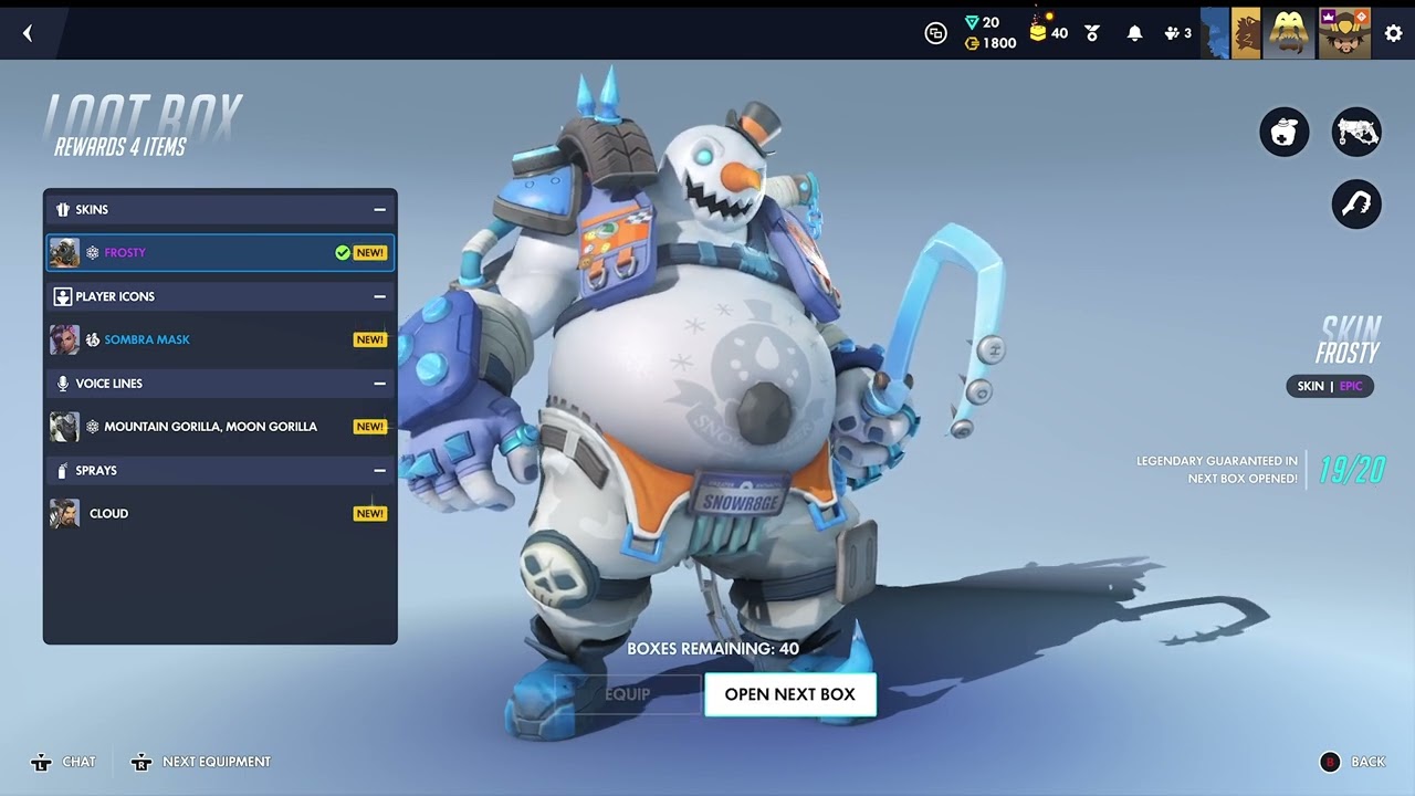 Opening 50 more loot boxes 