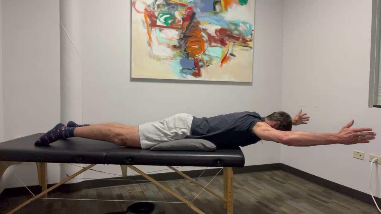 Prone TYI + Upside Down Snow Angels (off bench, bed, or table)