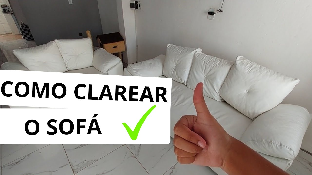 COMO CLAREAR SOFÁ BRANCO DE COURO ou COURINO || USANDO APENAS 1 PRODUTO ✅️
