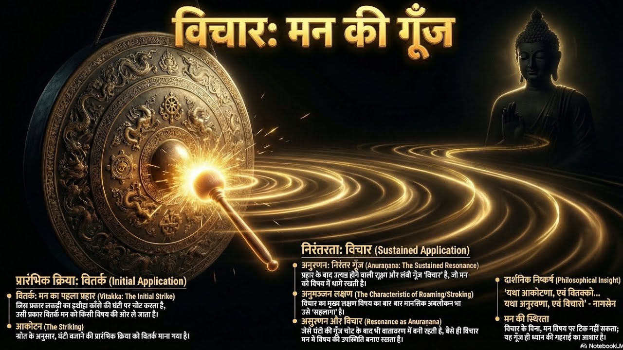 विचार: मन की गूंज वितर्क और विचार का अंतरः कांसे की थाली का उदाहरण | मिलिन्द प्रश्न EP 61 Mil 2.3.14