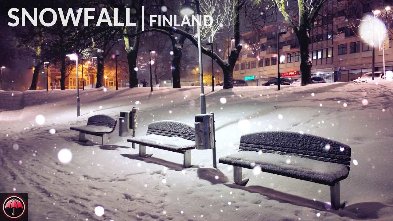 Walking in HEAVY Snowfall in Finland [4K Binaural]