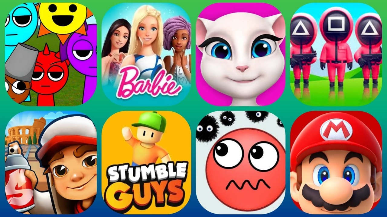 Best Mobile Games Gameplay | Roblox, Bowmasters, Subway Surf & Mario, Roblox, Squid Game