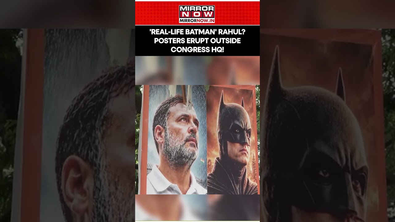 'Real-life Batman' Rahul? Posters Erupt Outside Congress HQ #shorts #shortsfeed