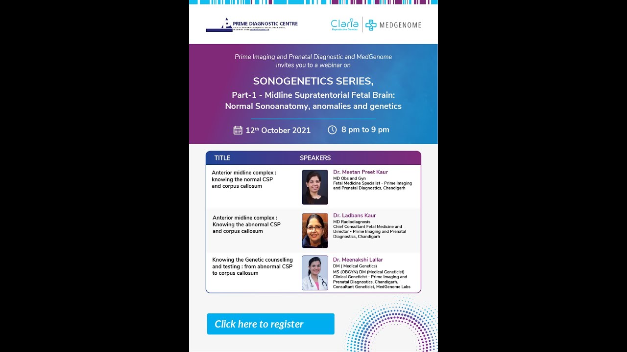 SONOGENETICS SERIES- Midline Supratentorial Fetal Brain:Normal Sonoanatomy, anomalies and genetics