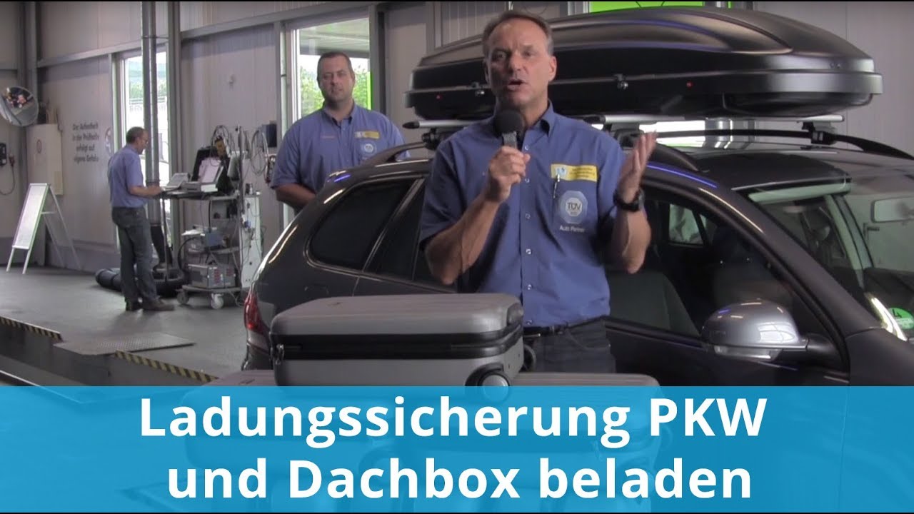 Ladungssicherung PKW und Dachbox beladen